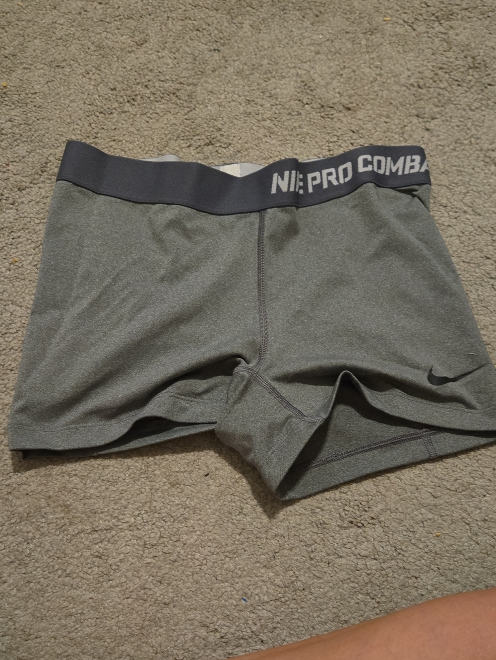 Nike Gray Pro Combat Compression Shorts for Women